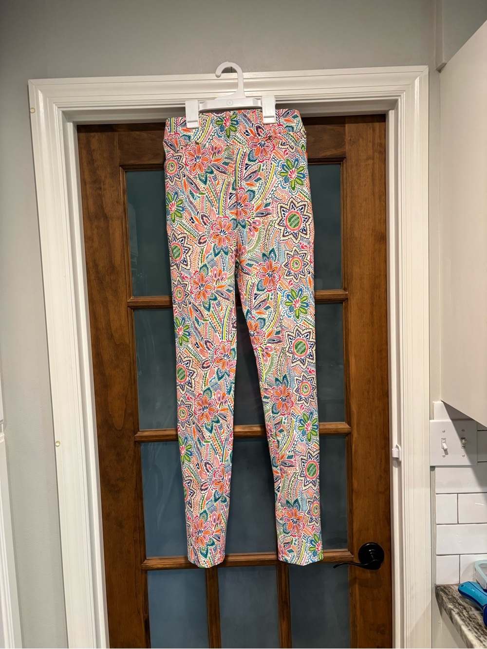 JEAN-PIERRE KLIFA pant size XS Floral Multicolor Printed Slim Leg Pants